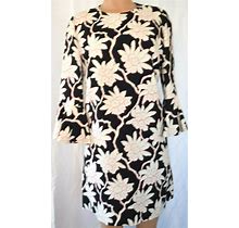 VALENTINO MULTI-COLOR FLORAL 3/4 BELL SLEEVES WIGGLE PENCIL DRESS SIZE 12
