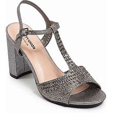 Ninety Union Alexa2 Sandal | Women's | Pewter Metallic | Size 12 | Heels | Sandals | Block | T-Strap