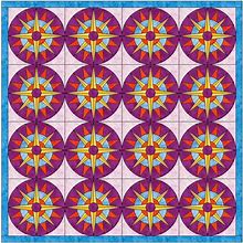 North Star Compass Quilt 15 Inch Block Paper Template Quilting Block Pattern PDF