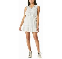 Lucky Brand Lace-Trim Peasant Dress - White
