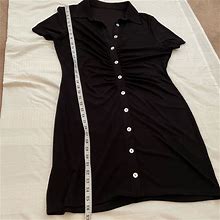 Wayf Dresses | Wayf Ruched Shirtdress | Color: Black | Size: Xl