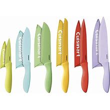 Cuisinart 12-Piece Kitchen Knife Set, Advantage Color Collection With Blade Guards, Multicolored, C55-12PCER1
