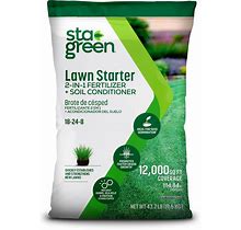 Sta-Green Fertilizer Plus Soil Conditioner 43.2-Lb 12000-Sq Ft 18-24-8 Lawn Starter Fertilizer | 904752