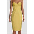 $278 Lavish Alice Women's Yellow Pleated Corset Sheath Dress Size 4