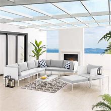 Harmony 10-Piece Sunbrella Outdoor Patio Aluminum Sectional Sofa Set By Modway Metal In Gray | Wayfair 91298401F563489174ab73ebdf3ece93
