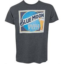 Blue Moon Beer Label Logo Men's Dark Gray T-Shirt-Small