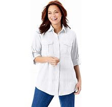 Plus Size Women's Cotton Gauze Bigshirt By Woman Within In White (Size 38/40)