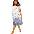 Lane Bryant NWT White Blue Lace Floral Paisley Dress Womens Plus Size 1X - 18/20 - New Women | Color: White | Size: 1X