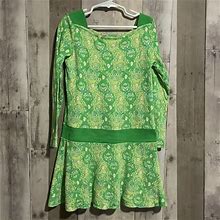 Lilly Pulitzer Dresses | Lilly Pulitzer Girls Long Sleeve Green Monkey Print Dress Size 10 | Color: Green | Size: 10G