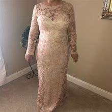 Tadashi Shoji Dresses | Mother Of The Bride Dress | Color: Cream/Gold | Size: 14