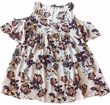 KENDALL & KYLIE Floral Boho Cold Shoulder Mini Dress Size XS