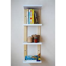 Reclaimed Plywood Thin Bookshelf, Wall Shelf, Storage- Raw