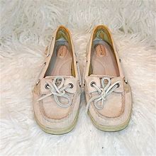 Sperry Topsider Women's 7m Tan, Leather Flats Boat Shoes 9102203