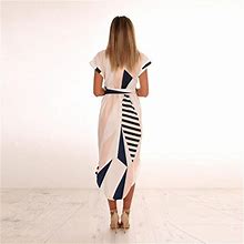 Newkelly Women Casual Short Sleeve V Neck Printed Maxi Dress With Belt Dress Dresser Evenings Mother Of The Bride Baby Organizer Bedroom Sets Clearanc