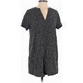 H&M Casual Dress - Popover V-Neck Short Sleeve: Black Polka Dots Dresses - Women's Size 2