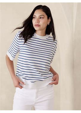 Women's Forever Striped Sweater White Stripe Regular Size XL