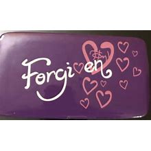 Purple Forgiven Wallet/Clutch Wallet For Girls With Hearts Design 7"W