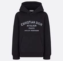 DIOR Kids - Kid's 'Christian Dior Atelier' Hooded Sweatshirt Black Cotton Fleece - Size 13 Years - Boy Clothing