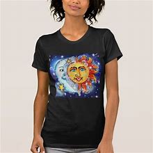 Celestial Sun And Moon Design T-Shirt