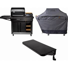 Traeger All-New Timberline Wi-Fi Controlled Wood Pellet Grill W/ Wifire - Front Shelf & Grill Cover Included - TBB86RLG + BAC638 + BAC604