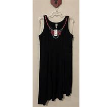 Ny Collection Womens Petite Large Black Sequined Sleeveless Midi Dress