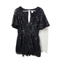 Venus Jumper With Shorts Black Sequins Clothing For Women Romper Size