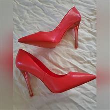 Aldo Shoes | Aldo Hot Orange Heels With Perspex Heel | Color: Orange/Pink | Size: 8