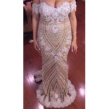 Rhinestone & Pearl Formal Evening Dress Special Occasion Mother Of