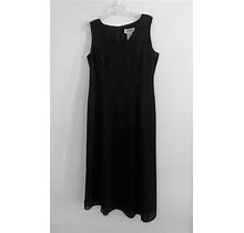 Danny & Nicole Womens Sleeveless Black A-Line Midi Dress Lined Size 12