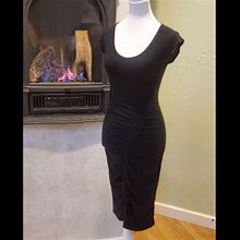 Venus Dresses | Venus Black Ruched Dress | Color: Black | Size: Xs