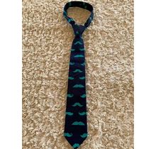 Old Navy Boys Blue Teal Mustaches Adjustable Tie Small