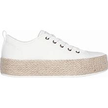 Skechers Women's BOBS Sesame - Sun Dazing Shoes | Size 7.0 | Off White | Textile/Metal | Vegan