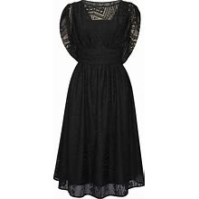 Chic Star Midi Lace Dress In Black Lining 3X