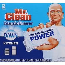 Mr. Clean Magic Eraser Kitchen With Dawn, Cleaning Pads With Durafoam, 2 Count