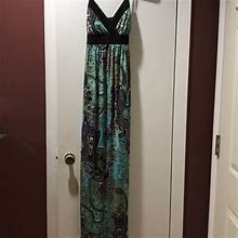 Msk Dresses | Long Sundress | Color: Black/Green/Purple/White | Size: 6