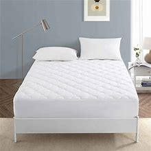 3"& 4" Ultra Thickness Fitted Down Alternative Fiber Mattress Topper With Elastic Deep Stripe - White - Full - 1 Inch