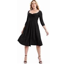 Plus Size Women's Sweetheart Swing Dress By June+Vie In Black (Size 18/20)