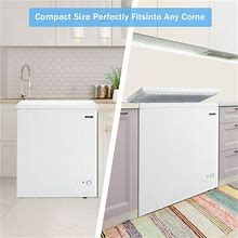 5.2 Cu.Ft Chest Freezer Upright Single Door Refrigerator With 3 Baskets-White