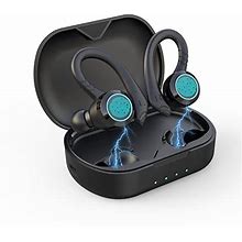 True Wireless Earbuds, Bluetooth 5.1 Sport Headphones, Over-Ear Buds With Earhooks, IPX8 Sweatproof Running Earphones With Mic Noise Cancelling For S