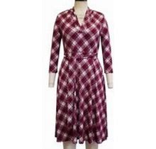 Charter Club Dresses | Nwt Charter Club Women's Plaid Pleated Fit And Flare Dress Harvard Wine | Color: Purple | Size: L