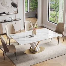Luxurious 5-Piece Dining Room Set - White Table+4 Chairs (6- Free Ship