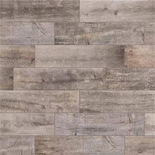 Florida Tile Home Collection Sunset Wood Dark Grey 6 in. X 24 in. Porcelain Floor And Wall Tile (14 Sq. Ft./Case), Gray/Matte