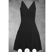 NEW V Neck Sleeveless Short Dress Solid Black Casual Beach Tiered Dress XL
