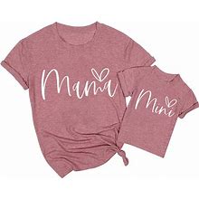 Mama And Mini Shirts Cute Love Heart Graphic Tshirt Mommy And Me Matching Tees Tops Mom And Baby Matching Outfits