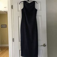 Cdc Dresses | Cdc Size 6P Navy Tea Length Beaded Dress | Color: Blue | Size: 6P