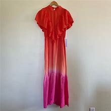 Young Fabulous & Broke Dresses | Young Fabulous & Broke Ruffle Ombre Maxi Dress M | Color: Orange/Pink | Size: M