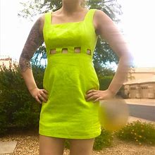 Laundry By Shelli Segal Dresses | Laundry By Shelli Seagl 70S Style Dress | Color: Green/Yellow | Size: 10P