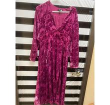 Women "Yumi Kim"Burgundy Velvet/Cloth Long Sleeve Midi Dress.Size Xl.