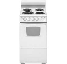 Amana AEP222VAW 20'' Freestanding Electric Range With 4 Coil Elements, 2.6 Cu. Ft. Manual Clean Oven, Large Oven Window And Interior Oven Light