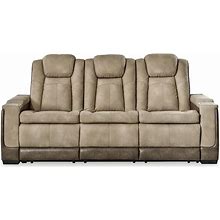 Ashley Furniture Next-Gen Durapella Faux Leather Power Reclining Sofa In Brown, Sofas